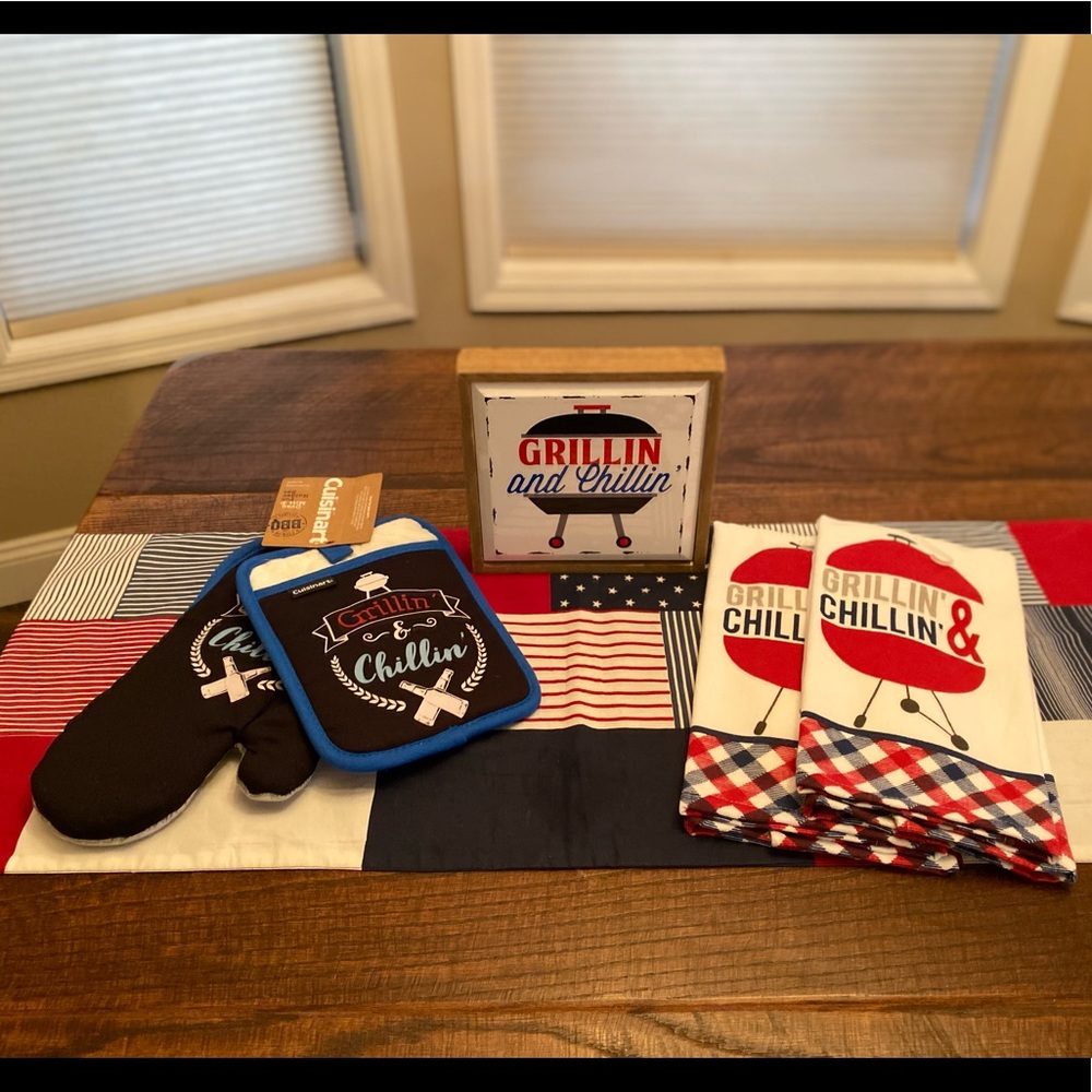 Grillin & Chillin Kitchen Linen & Decor Bundle